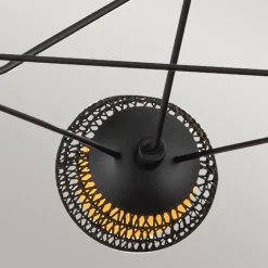 Elstead Pendelleuchte Metall Rattan Glas 101,4 cm breit 3x E14* Hängelampen|Bürolampen