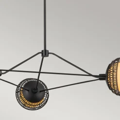 Elstead Pendelleuchte Metall Rattan Glas 101,4 cm breit 3x E14* Hängelampen|Bürolampen