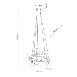 TK Lighting Pendelleuchte Metall Rauchglas G9 Schwarz Graphit 2 Ringe* Hängelampen|Bürolampen