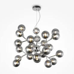 Maytoni Pendelleuchte Metall Rauchglas B: 65 cm Chrom Rauchgrau* Hängelampen|Esszimmer Lampen