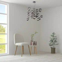 Maytoni Pendelleuchte Metall Rauchglas B: 65 cm Chrom Rauchgrau* Hängelampen|Esszimmer Lampen