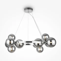 Clearance Maytoni Pendelleuchte Metall Rauchglas G9 B: 67 cm Kugelschirm