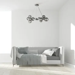 Clearance Maytoni Pendelleuchte Metall Rauchglas G9 B: 67 cm Kugelschirm