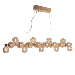 Best By Rydéns Pendelleuchte Metall Rauchglas 122 cm lang für 24x G9