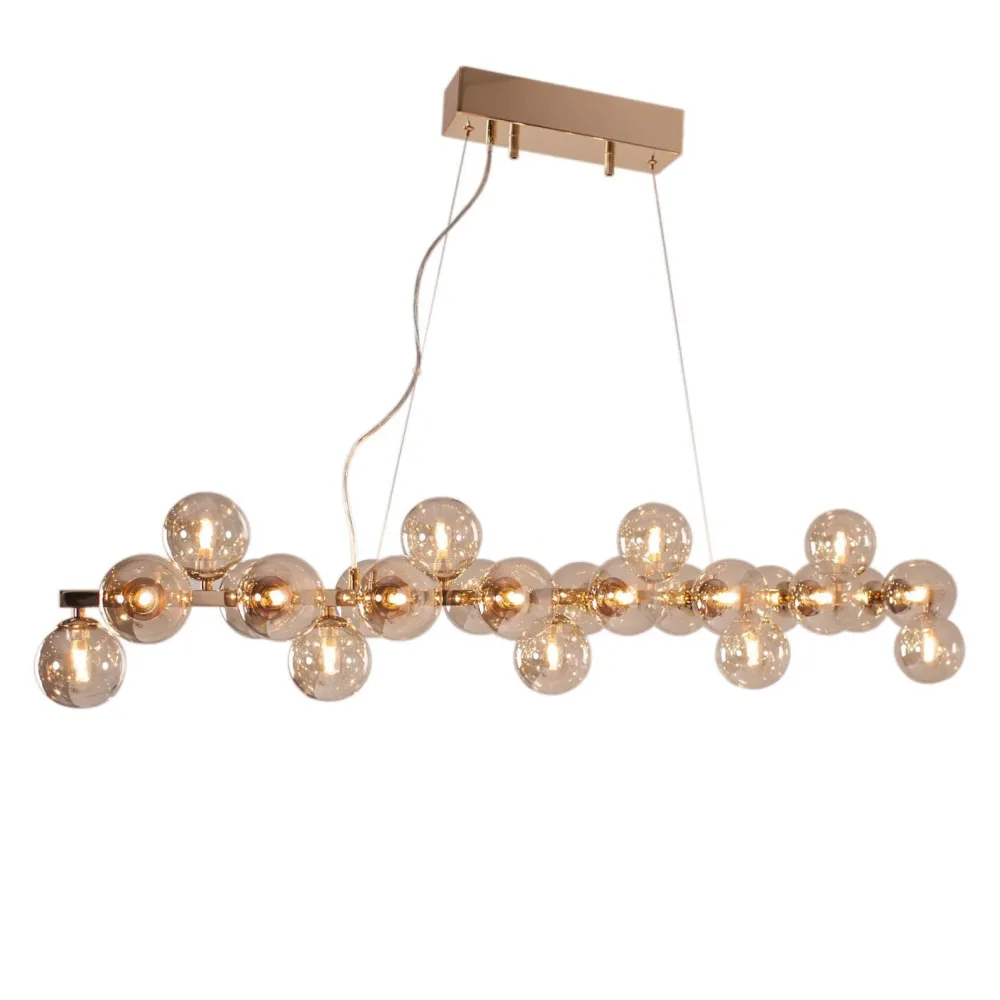 Best By Rydéns Pendelleuchte Metall Rauchglas 122 cm lang für 24x G9