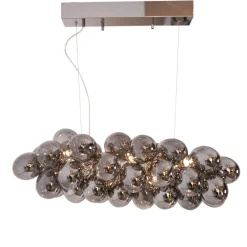 By Rydéns Pendelleuchte Metall Rauchglas L: 80 cm H: max. 120 cm 8x G9* Hängelampen|Bürolampen