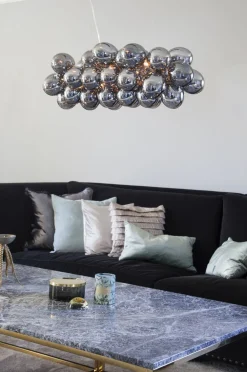 By Rydéns Pendelleuchte Metall Rauchglas L: 80 cm H: max. 120 cm 8x G9* Hängelampen|Bürolampen