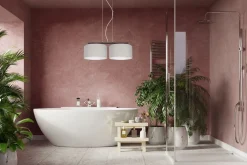 New Belis Pendelleuchte Metall Stoff E27 Schwarz Grau blendarm