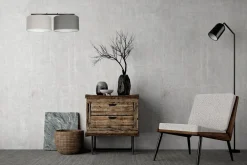 Online Belis Pendelleuchte Metall Stoff E27 Schwarz Grau Graphit