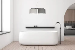 Online Belis Pendelleuchte Metall Stoff E27 Schwarz Grau Graphit