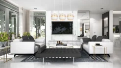 Belis Pendelleuchte Metall Weiß Gold E27 70 cm lang 3-flammig* Hängelampen|Bürolampen