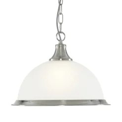 Searchlight Pendelleuchte mit Glasschirm Silbern* Hängelampen|Esszimmer Lampen