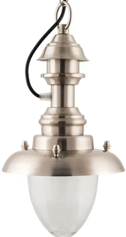 Lido Pendelleuchte Nickel IP43 Echt-Messing Glas Maritim* Außenleuchten Antik|Außenleuchten Messing