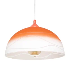 Lamkur Pendelleuchte Orange rund Esstisch Retro ADANIA* Hängelampen|Esszimmer Lampen