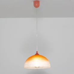 Lamkur Pendelleuchte Orange rund Esstisch Retro ADANIA* Hängelampen|Esszimmer Lampen