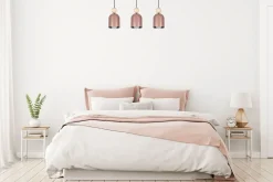 Belis Pendelleuchte Pink Metall Holz 3-flammig E27 66 cm lang* Hängelampen|Bürolampen