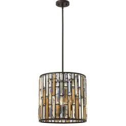 Clearance Elstead Pendelleuchte PRAMEA Bronze Ø41cm kürzbar Lampe