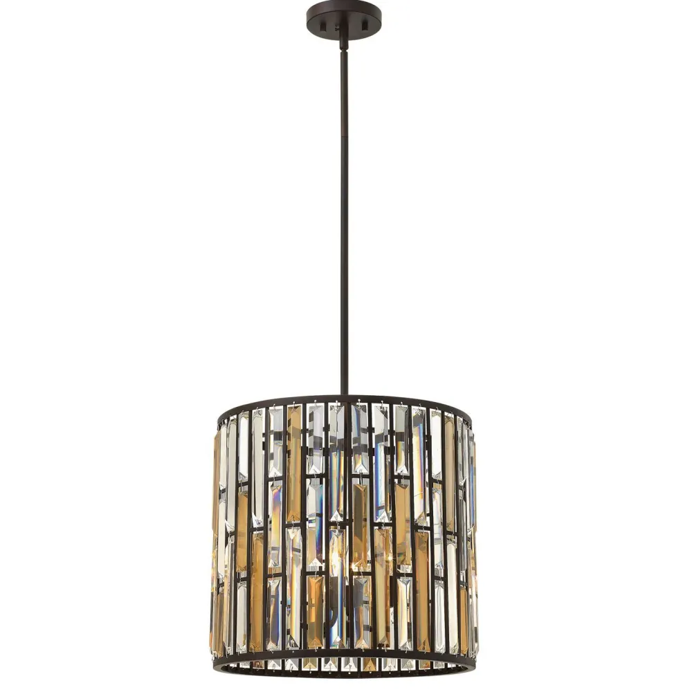 Clearance Elstead Pendelleuchte PRAMEA Bronze Ø41cm kürzbar Lampe