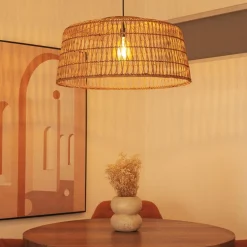 Sale Newgarden Pendelleuchte Rattan E27 groß Ø 79 cm rund in Natur Boho