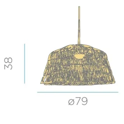 Sale Newgarden Pendelleuchte Rattan E27 groß Ø 79 cm rund in Natur Boho