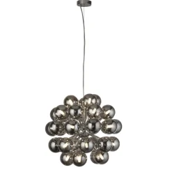 Searchlight Pendelleuchte Rauchglas Ø 51 cm 27x G9 Grau Chrom CARTER