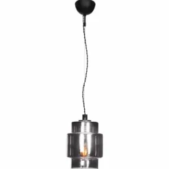 Discount By Rydéns Pendelleuchte Rauchglas 20 cm breit E27 Vintage