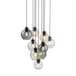 TK Lighting Pendelleuchte Rauchglas H: max. 140 cm verstellbar 9x E27* Hängelampen|Esszimmer Lampen