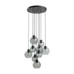 TK Lighting Pendelleuchte Rauchglas Metall H: max. 140 cm 9x E27* Hängelampen|Esszimmer Lampen