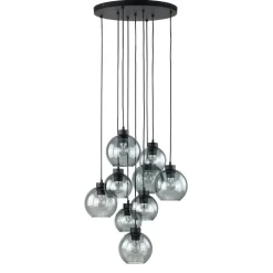 TK Lighting Pendelleuchte Rauchglas Metall H: max. 140 cm 9x E27* Hängelampen|Esszimmer Lampen