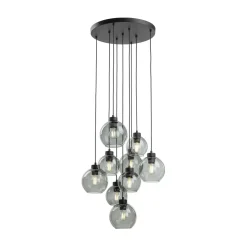 TK Lighting Pendelleuchte Rauchglas Metall H: max. 140 cm 9x E27* Hängelampen|Esszimmer Lampen