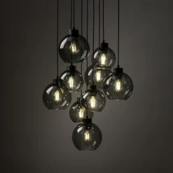 TK Lighting Pendelleuchte Rauchglas Metall H: max. 140 cm 9x E27* Hängelampen|Esszimmer Lampen