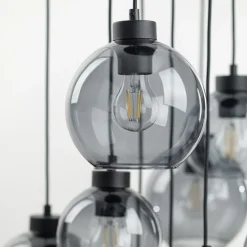 TK Lighting Pendelleuchte Rauchglas Metall H: max. 140 cm 9x E27* Hängelampen|Esszimmer Lampen