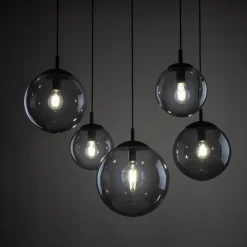 Sale TK Lighting Pendelleuchte Rauchglas Metall H: max. 2,1 m XXL verstellbar