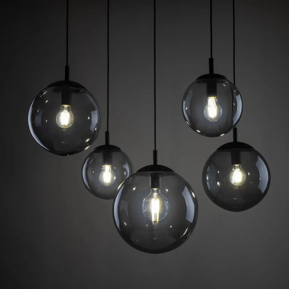 Sale TK Lighting Pendelleuchte Rauchglas Metall H: max. 2,1 m XXL verstellbar