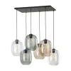 TK Lighting Pendelleuchte Rauchglas Metall L: 70 cm H: max. 1,3 m 6x E27* Wohnzimmerlampen|Glaslampen