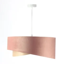 BPS Koncept Pendelleuchte Rosa Beige Hellblau Ø 50 cm Stoffschirm E27