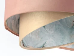 BPS Koncept Pendelleuchte Rosa Beige Hellblau Ø 50 cm Stoffschirm E27