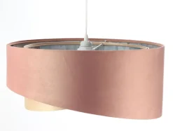 BPS Koncept Pendelleuchte Rosa Beige Hellblau Ø 50 cm Stoffschirm E27
