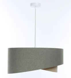 BPS Koncept Pendelleuchte rund Ø 40 cm E27 Grün Beige Stoff Modern* Bürolampen|Schlafzimmer Lampen