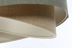 BPS Koncept Pendelleuchte rund Ø 40 cm E27 Grün Beige Stoff Modern* Bürolampen|Schlafzimmer Lampen