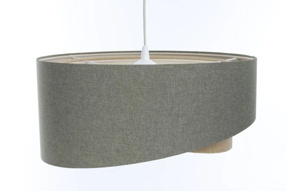 BPS Koncept Pendelleuchte rund Ø 40 cm E27 Grün Beige Stoff Modern* Bürolampen|Schlafzimmer Lampen