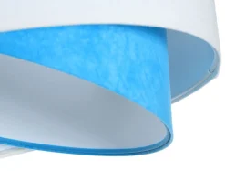 Online BPS Koncept Pendelleuchte rund Ø 50 cm E27 Weiß Blau Stoff Velours Optik