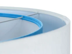 Online BPS Koncept Pendelleuchte rund Ø 50 cm E27 Weiß Blau Stoff Velours Optik