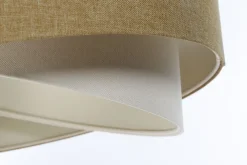 BPS Koncept Pendelleuchte rund Ø 60 cm E27 Beige Creme Stoff verstellbar