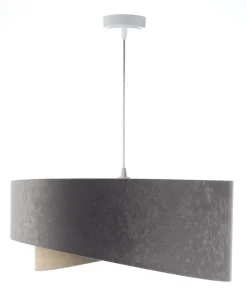 BPS Koncept Pendelleuchte rund Ø 50 cm Grau Silber Beige Gold E27 Stoff* Bürolampen|Schlafzimmer Lampen