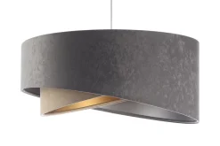 BPS Koncept Pendelleuchte rund Ø 50 cm Grau Silber Beige Gold E27 Stoff* Bürolampen|Schlafzimmer Lampen