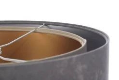 BPS Koncept Pendelleuchte rund Ø 50 cm Grau Silber Beige Gold E27 Stoff* Bürolampen|Schlafzimmer Lampen