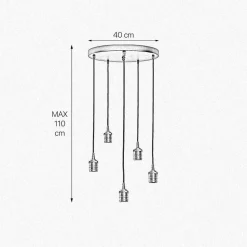 Best Giovanni Battista Pendelleuchte rund Ø 40 cm Messing Eisen verstellbar