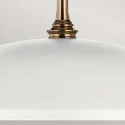 Hot Elstead Pendelleuchte rund Ø 50,8 cm Metall E27 Vintage Weiß Bronze