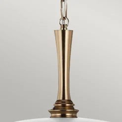 Hot Elstead Pendelleuchte rund Ø 50,8 cm Metall E27 Vintage Weiß Bronze